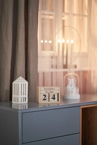 Béžový ľanový záves s pútkami Linen Tales Night Time, 275 x 140 cm