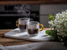 Sklenené hrnčeky v súprave 2 ks na espresso 80 ml Amber – Vialli Design