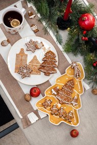 Biely keramický hrnček s vianočným motívom 500 ml Gingerbread – Dakls