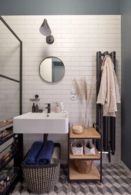 Čierny samodržiaci nástenný držiak na mydlo Compactor Bestlock Black Soap &amp; Sponge Holder