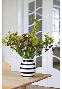 Čierno-biela kameninová váza Kähler Design Omaggio, výška 20 cm