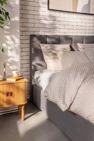 Sivá čalúnená dvojlôžková posteľ s úložným priestorom s roštom 180x200 cm Thessa Bold Line – Bonami Selection