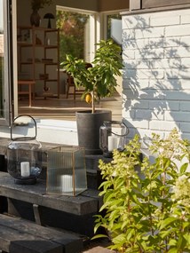 Súprava 2 čiernych kvetináčov Hübsch Hureno Picco