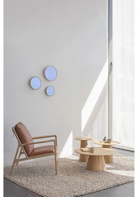 Nástenné zrkadlo s rámom z masívneho dubového dreva Gazzda Look, ⌀ 32 cm