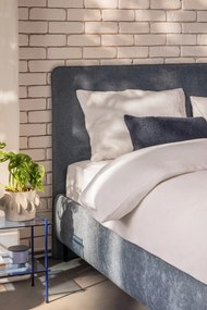 Modrá čalúnená dvojlôžková posteľ s roštom 160x200 cm Noira Slim – Bonami Selection