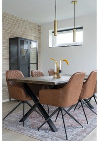 Hnedé čalúnené jedálenské kreslá v súprave s podrúčkami 2 ks Harbo – House Nordic