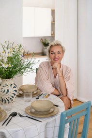 Modré/krémové šálky v súprave 2 ks na espresso z kameniny 55 ml Hezha – Bloomingville