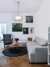 Sivá sklenená váza Hübsch Lara, výška 28 cm