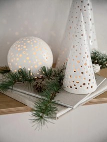 Biely vianočný svietnik z kostného porcelánu Kähler Design Nobili, výška 25,5 cm