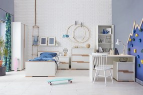 Biela detská komoda so zásuvkami Pinio Snap