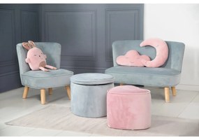 Svetlomodré zamatové detské kresielko Lil Sofa – Roba