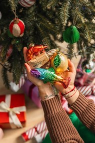 Sklenená ručne vyrobená vianočná ozdoba 11 cm Baguette – Sass &amp; Belle