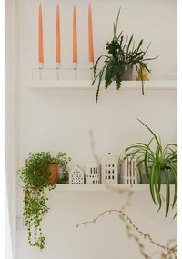 Biely keramický lampáš Kähler Design Long Church, výška 10 cm