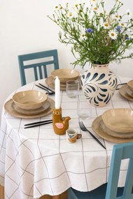 Modré/krémové šálky v súprave 2 ks na espresso z kameniny 55 ml Hezha – Bloomingville