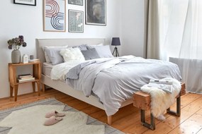 Béžová dvojlôžková posteľ Bobochic Paris Sary Light, 160 x 200 cm