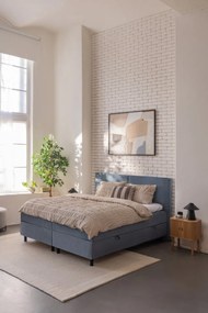 Modrá boxspring posteľ s úložným priestorom 180x200 cm Elva Bold – Bonami Selection