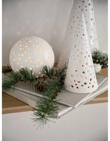 Biely vianočný svietnik z kostného porcelánu Kähler Design Nobili, výška 25,5 cm