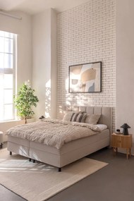 Béžová boxspring posteľ s úložným priestorom 180x200 cm Elva Bold Line – Bonami Selection