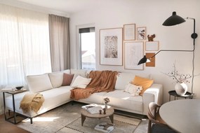 Bielo-béžová rohová pohovka (ľavý roh) Copenhagen – Scandic