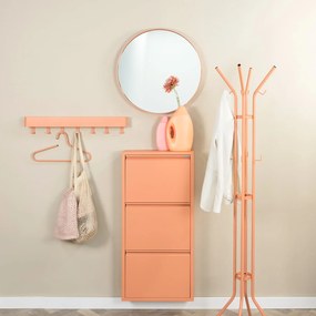 Kovový nástenný vešiak v lososovej farbe s poličkou Dax Play – Spinder Design