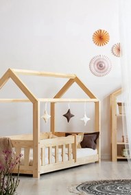 Domčeková detská posteľ z borovicového dreva 90x200 cm Mila MBP - Adeko