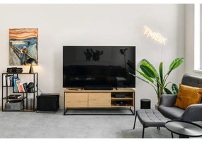 Nástenná knižnica v dekore duba v čierno-prírodnej farbe 75x91 cm Seaford – Actona