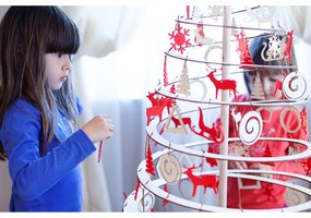 Súprava 10 drevených vianočných dekorácií Spira Medium