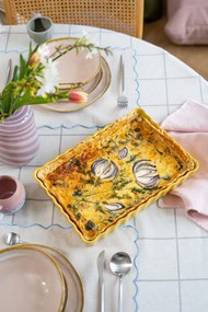 Súprava 2 ružovo-bielych sklenených váz Hübsch Candy