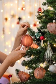 Sklenené ručne fúkané vianočné gule v súprave 3 ks ø 8 cm – Ego Dekor