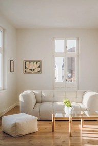 Béžový taburet z textílie buklé Keno – noo.ma