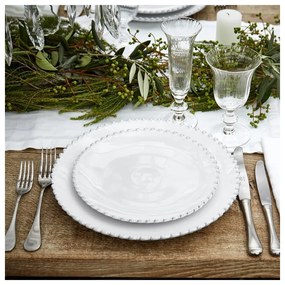 Biely kameninový tanier Costa Nova Pearl, ⌀ 28 cm