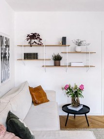 Bielo-béžová menčestrová rozkladacia rohová variabilná pohovka Nihad – Bobochic Paris