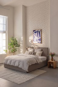 Sivá čalúnená dvojlôžková posteľ s úložným priestorom s roštom 180x200 cm Thessa Bold – Bonami Selection