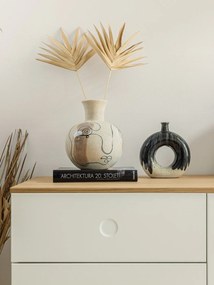 Biela kameninová váza Bloomingville Irini, výška 22,5 cm