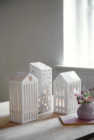 Biely keramický svietnik Kähler Design Urbania Lighthouse High Building