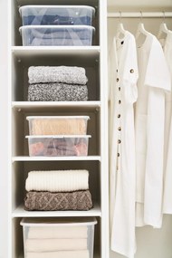 Plastový úložný box s vekom 12 l Lona - Rotho