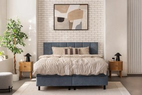 Modrá boxspring posteľ s úložným priestorom 180x200 cm Elva Bold Line – Bonami Selection