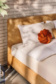 Čalúnená dvojlôžková posteľ s roštom 180x200 cm v horčicovej farbe Noira Slim – Bonami Selection
