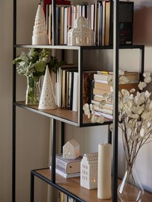 Knižnica v dekore duba v čierno-prírodnej farbe 114x185 cm Seaford – Actona