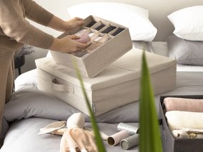 Sivý organizér do zásuvky s priehradkami Bigso Box of Sweden Drawer, 16,5 x 11 cm