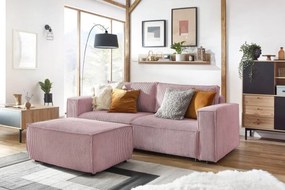 Svetloružový menčestrový taburet Nihad – Bobochic Paris