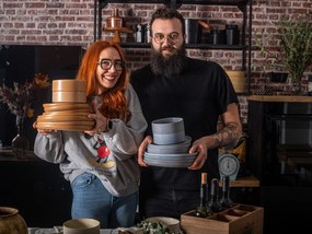 18-dielna súprava sivého kameninového riadu Bonami selection Malia