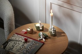 Vianočný svietnik z porcelánu a kameniny Kähler Design, dĺžka 9 cm
