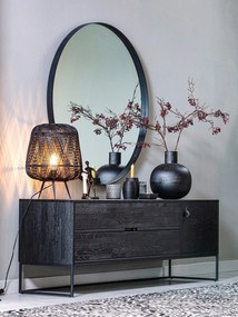 Čierny TV stolík z jaseňového dreva 180x61x44 cm Silas – WOOOD