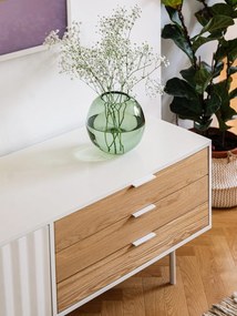 TV stolík v dekore duba v bielo-prírodnej farbe 180x52 cm Sierra – Teulat