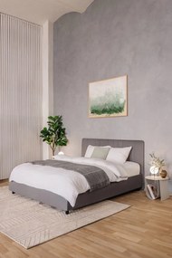 Sivá čalúnená dvojlôžková posteľ s úložným priestorom s roštom 160x200 cm Myra Slim Line – Bonami Selection
