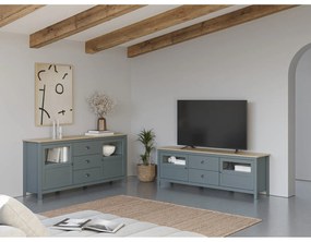 TV stolík sivozelený z borovicového dreva 180x59x40 cm Misti – Marckeric
