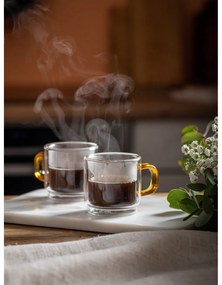 Súprava 2 dvojstenných hrnčekov Vialli Design Amber, 80 ml