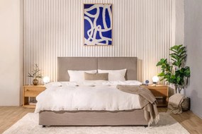 Čalúnená dvojlôžková posteľ taupe s úložným priestorom s roštom 160x200 cm Myra Bold – Bonami Selection