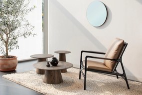 Hnedý okrúhly konferenčný stolík z dubového dreva ø 80 cm Mushroom – Gazzda